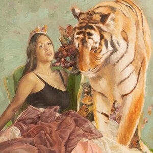 Virginia and the Tiger | Print on canvas